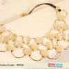 Beach Partyr Necklace in Golden Rings and Off-White Stone Arrangement