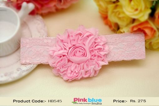 Beautiful Baby Pink Floral Hair Band for Toddlers