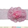 Baby Pink Net Headband with Rose Flower