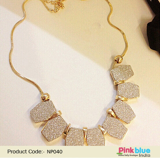 Beautiful Bohemian Necklace Jewellery with Golden Polish Chain