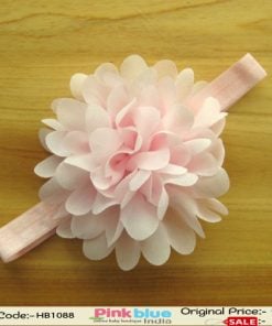 Beautiful Headband for Kids in India in Baby Pink with Big Flower