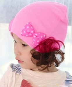 pink baby wig hat