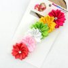 Beautiful Rainbow Colored Flower Hair Band for Infant Girls with Diamonds