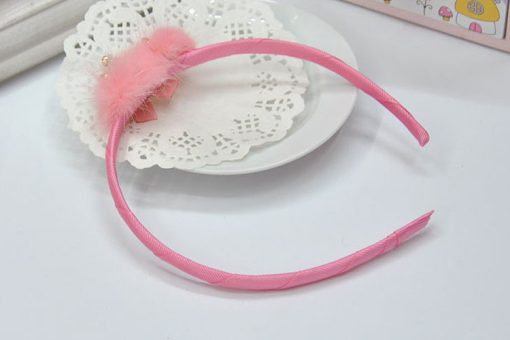 Buy Online Pink Headband for Babies with Beautiful Tiara and Peach Fur