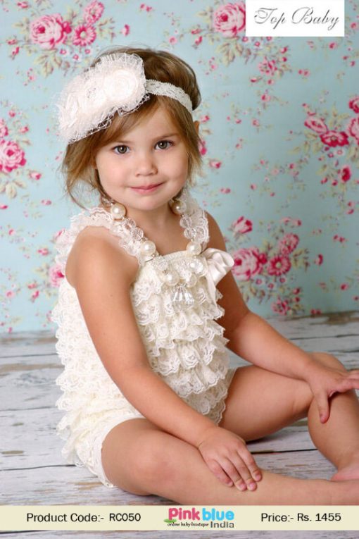 Baby Girl Lace Ruffle Romper Dress