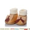 Shop Online Beige Leather Fashion Booties for Baby Boys with Bow