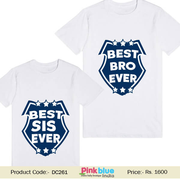 Personalized Sibling T-Shirt Set Best Bro Best Sis Ever