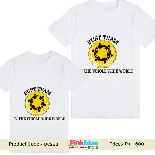 Kids Custom T-shirt Message Print Best Team in The Whole Wide World