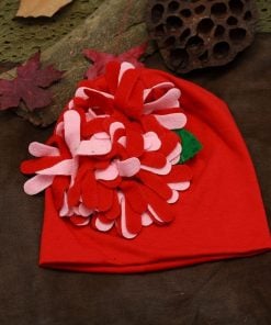 Cotton Big Flower Cap, baby Red hat online India