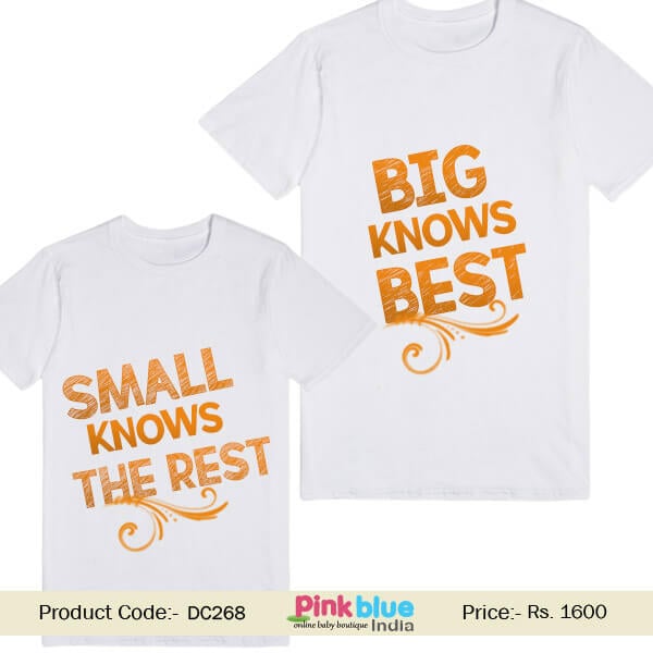 Personalized Kids T-Shirt Big Knows Best Small Knows the Rest