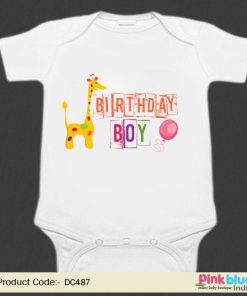 White Birthday Boy Cotton Romper - Newborn Baby Onesie