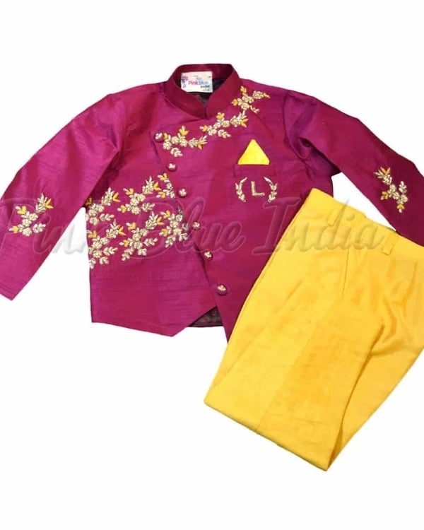 Personalized Birthday Ethnic Jacket Pant Boys Outfit