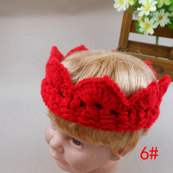 1st Birthday Party Crown Prop in Red Crochet Knit Pattern for Children