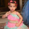Bright Neon Colors Birthday Party Ethnic Dress for Indian Children 