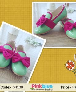 green baby formal shoes