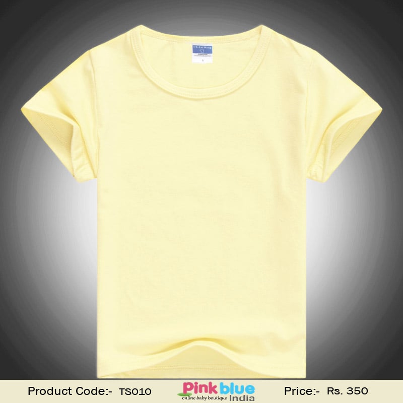 Baby and Toddler Solid Color Yellow Plain T-Shirts