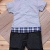 Boys Casual Clothes in Black and Grey Rompers with Checks