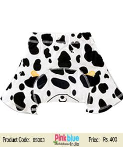 Black and White Dalmatian Print Shorts for Newborn Baby in India
