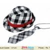 Black and White Jazz Hat With Red Sweatband and Matching Tie