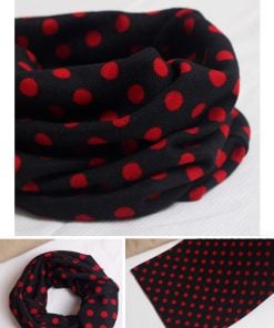 Cute Black Designer Toddler Neck Warmer in India With Red Dots