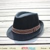 Black Stylish Designer Fedora Hat for Baby Toddlers with Brown Sweatband
