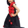 Black Designer Flower Girl Dress High Low Kids Long Trail Birthday Dress