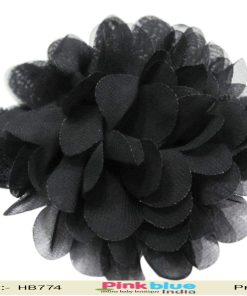 Ravishing Black Net Headband with Flower for Newborn Baby Princess
