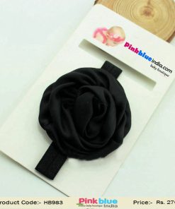 Black Stretchable Flower Headband for Kids