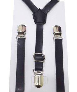 Black Suspenders for Boys in 1-5 Years Elastic Adjustable