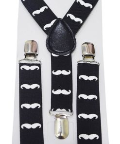 Buy Online Black Suspenders for Kids with White Moustaches