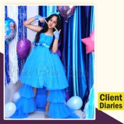 Buy Online Blue Designer Hi-Low Girls Party Wear Dress