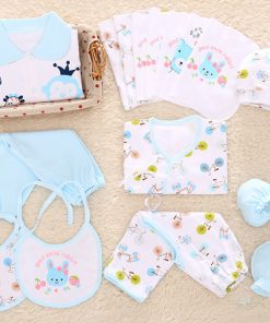 Blue and White Printed Newborn Baby Shower Gift Pack of 16 pcs