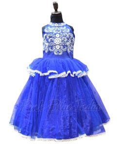 Kids Baby Girl Blue Color Halter Neck Party Dress