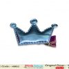 Beautiful Blue Crown Motif Pink Hair Clip for Baby Girls