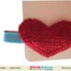 Designer Hair Clip for Baby Girls with Woolen Red Heart