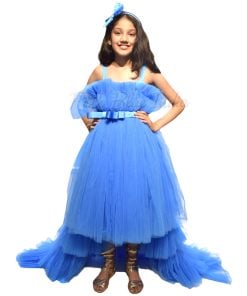 Blue Designer High-Low Girls Party Wear Dress Birthday wear