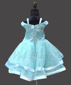 Little Girl Blue Embroidered Cascade Gown