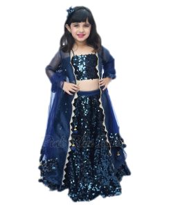 Blue Baby Girl Lehenga – Indian Wedding Kids Lehenga Online