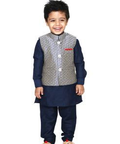 Baby Boys Wedding Kurta Pajama with Modi Style Jacket