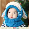 blue knitted baby cap