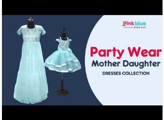 Mom Daughter Matching Tiered Party Wear Gown Online