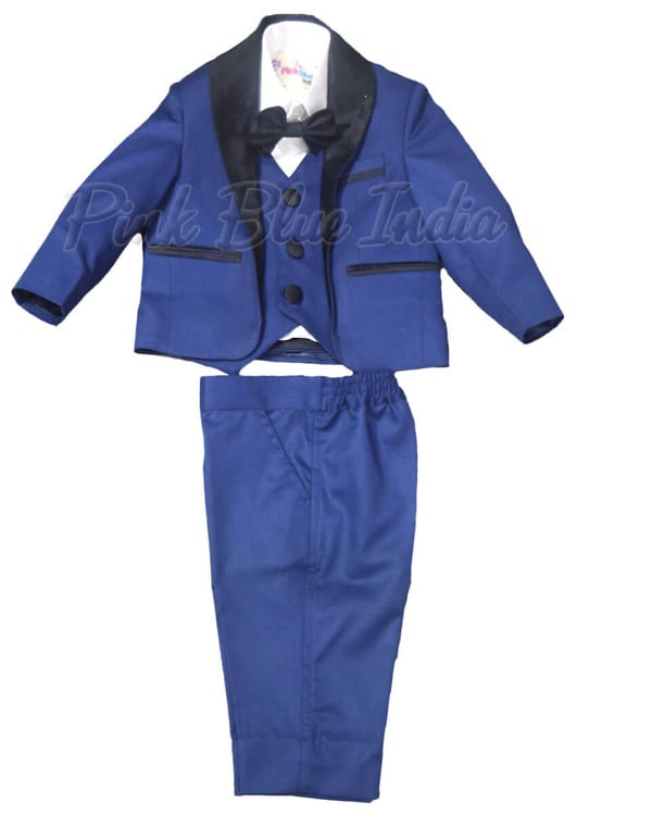 Blue coat suit for baby boy, classy birthday and wedding outfit