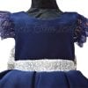 Scuba Neoprene Girls Gown -Blue Stylish Party Dress