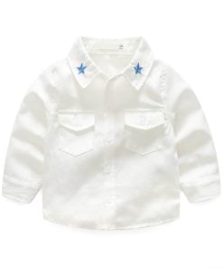 1st Birthday Clothes Set White Shirt, Y- Back Blue Suspender and Pants