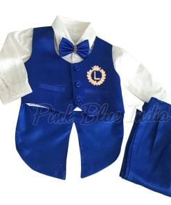 Custom Made Royal Blue Tailcoat Baby Boy Wedding Tuxedo Suit