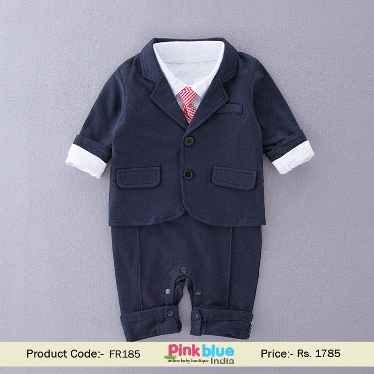 First Birthday Party Romper Dress, Blue Blazer, Boy 1st Birthday Formal Suit