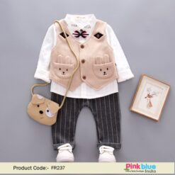 Kids Party Wear Dress - Boys Animal Print Waistcoat Outfit