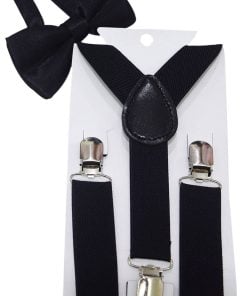 Cute Toddler Boys Black Suspenders and Bowtie Sets