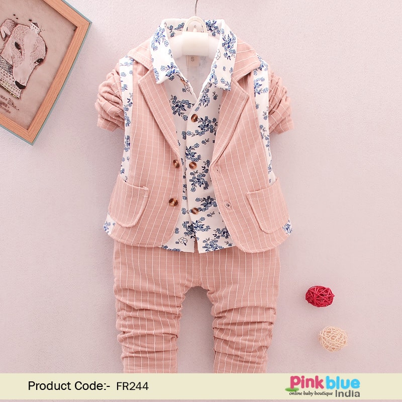 Kids Formal Suit - Printed Party Blazer – Baby Boy Birthday Outfit