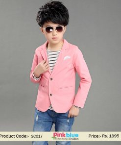 Little Boys Peach Blazer Jacket Partywear and Occasionwear Coat